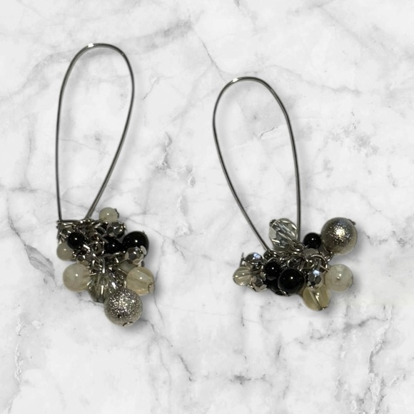 💟💎Vintage Elegant Black Beaded Earrings - Picture 1 of 11